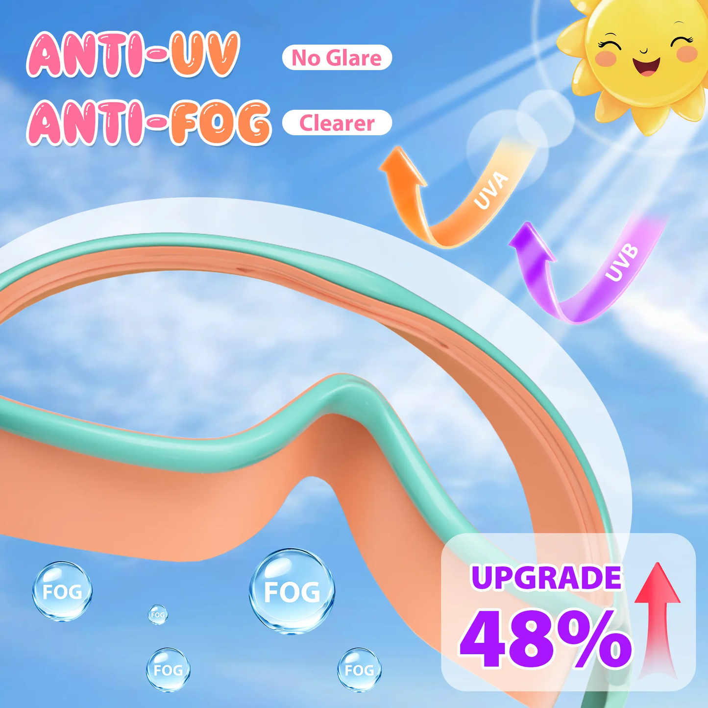 Kids Swim Goggles – Anti-Fog, UV Protection & Adjustable Fit