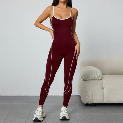 Seamless Criss-Cross Back Workout Jumpsuit – Second-Skin Sculpting Activewear with Hip-Lifting Fit