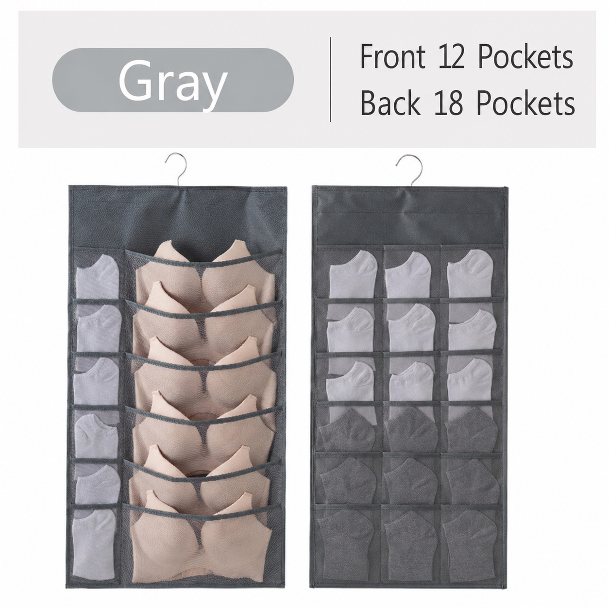 🔥 Space-Saving Bra & Underwear Hanging Organizer – 30 Pockets Dual-Sided Closet Storage Bag for Lingerie. Socks & Small Essentials