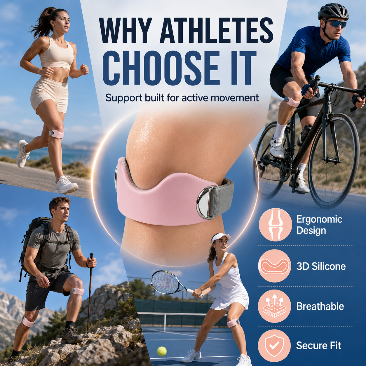 Pro 3D Silicone Airbag Patella Knee Strap