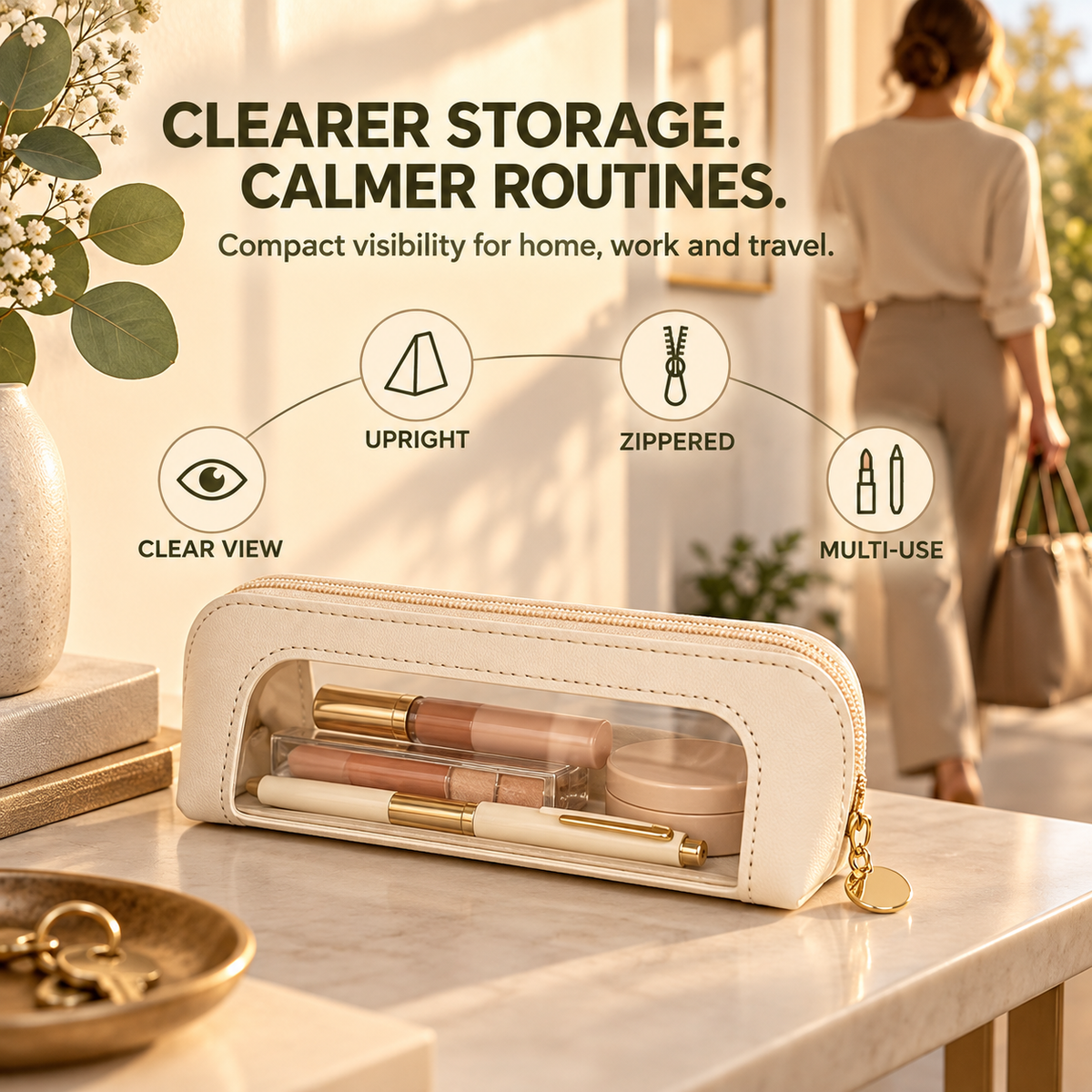 💄Multifunctional Portable Makeup Brush and Cosmetic Zippered Organizer Bag💄