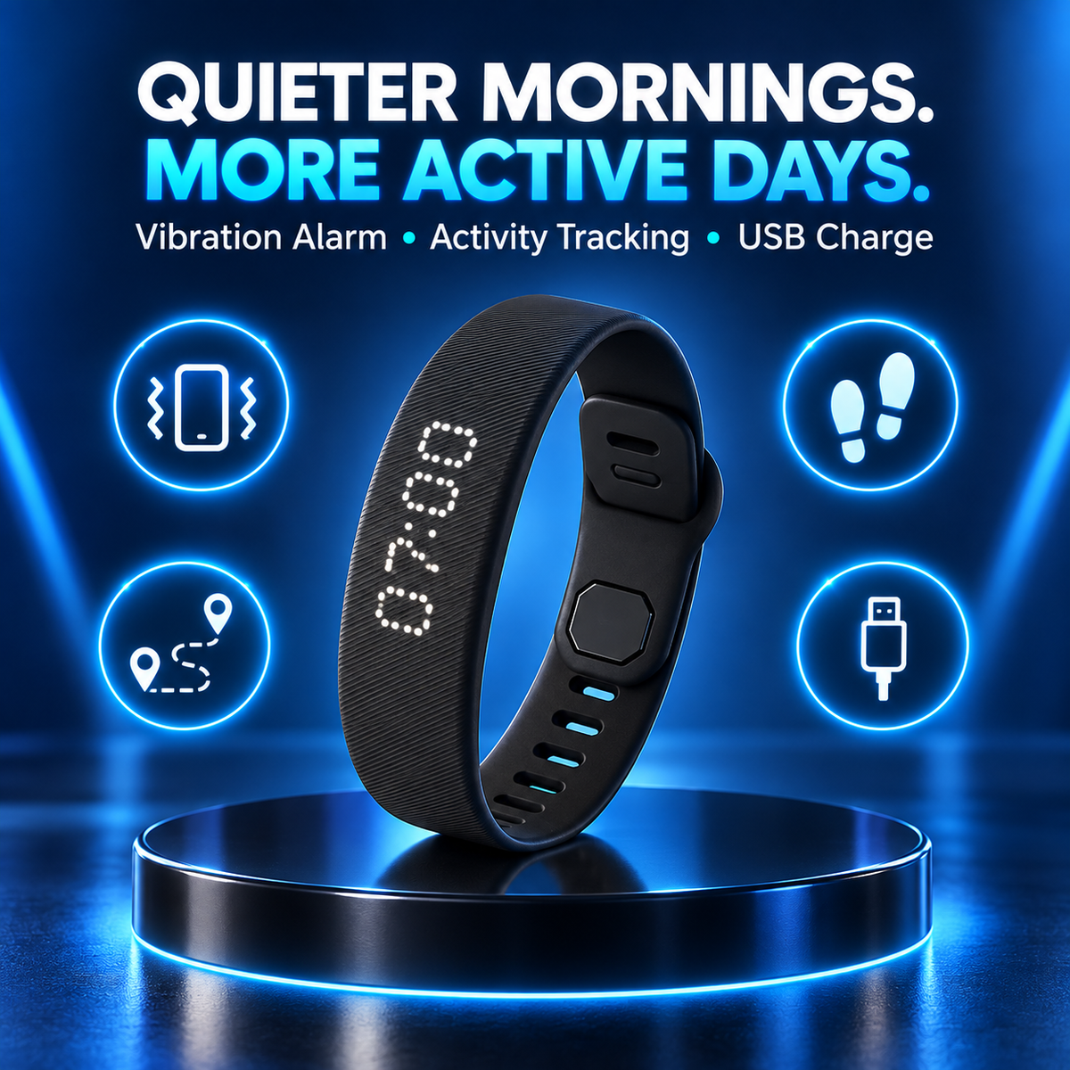 😴Smart Vibration Alarm Wristband for Heavy Sleepers & Activity Tracking😴