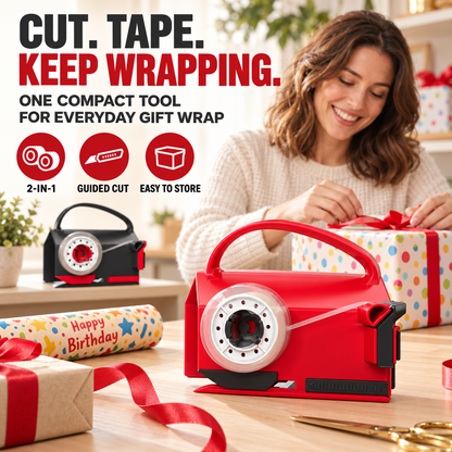 2-in-1 Wrapping Paper Cutter & Tape Dispenser