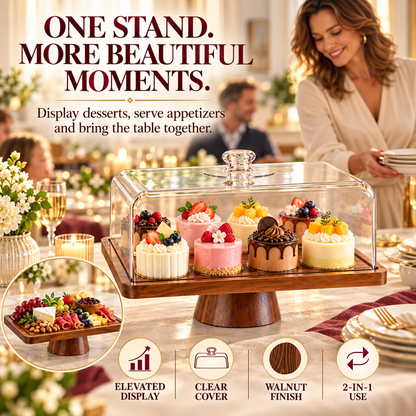 2-in-1 Wooden Dessert & Charcuterie Serving Stand