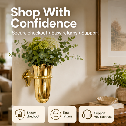 Luxury Gold Wall-Mounted Floral Vase