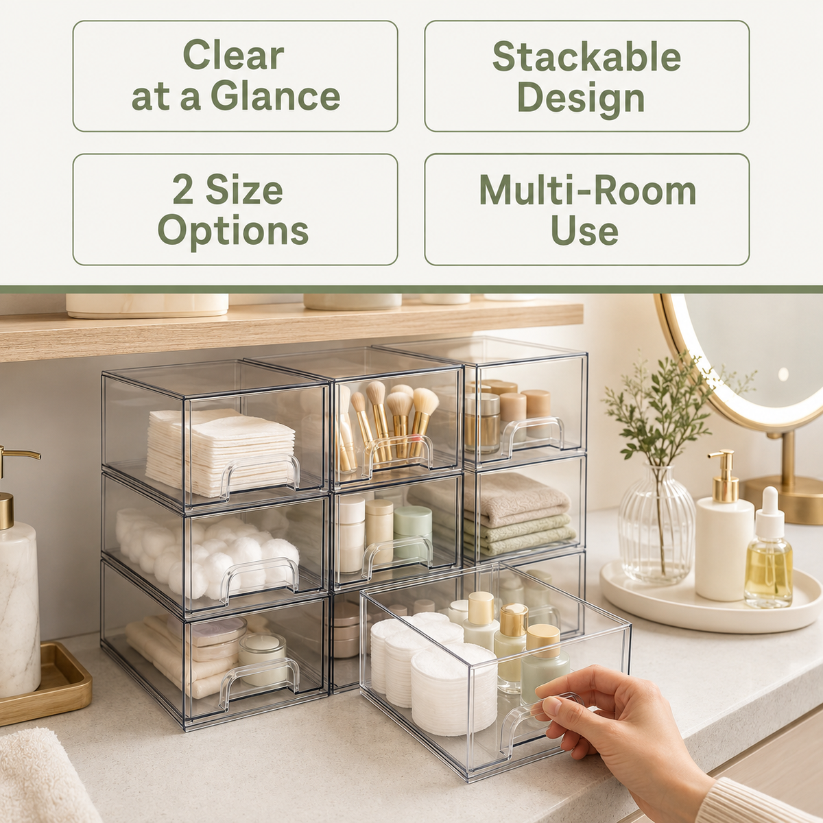Clear Stackable Storage Drawers