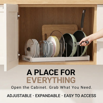 Expandable Pot Lid & Pan Organizer Rack