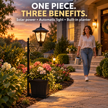 Solar Planter Lamp — Flowers by Day, Light by Night