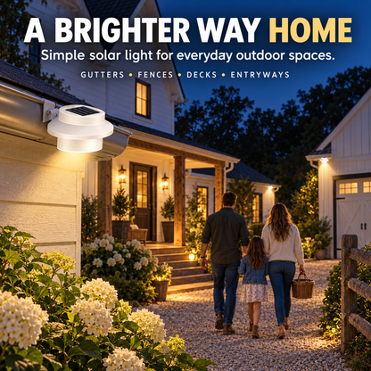 Solar Fence Lights Outdoor Waterproof, 3 LED Deck Lights for Garden Path