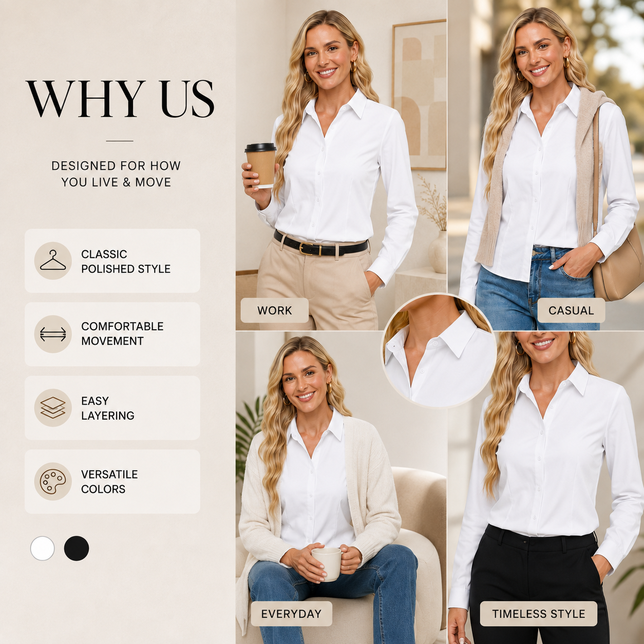 Women's Classic Fit Stretch Button-Down Shirt