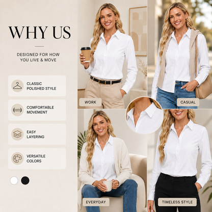 Women's Classic Fit Stretch Button-Down Shirt