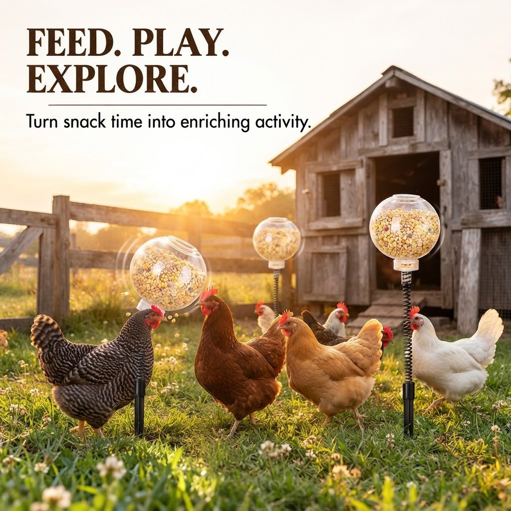 Interactive Swinging Chicken Feeder Toy