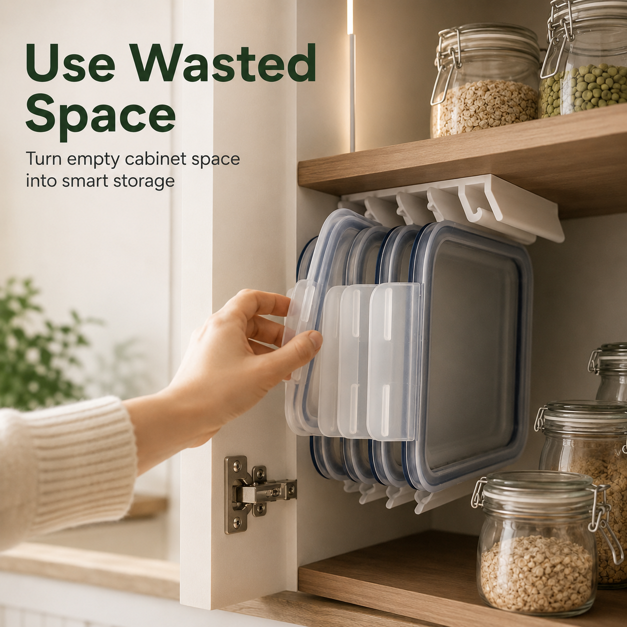 5-Slot Food Storage Lid Organizer Stop Digging. Start Grabbing.