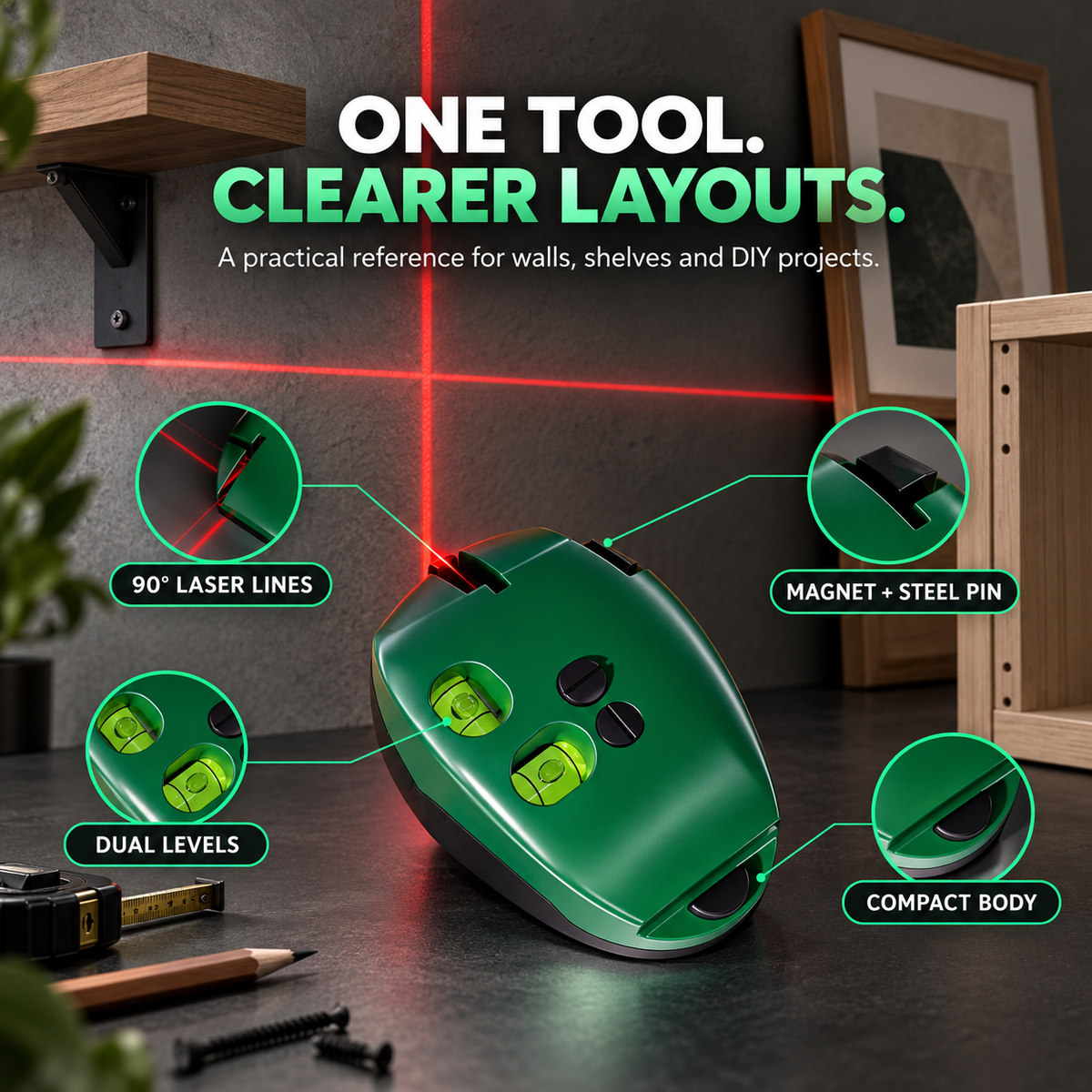 90° Laser Angle Level – Fast, Precise DIY Alignment Tool