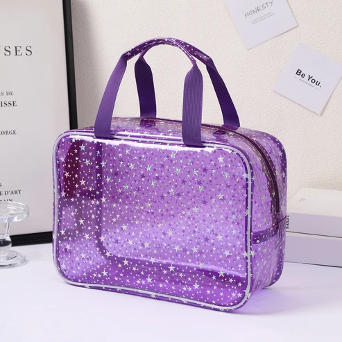 👜Holographic Star Toiletry Bag – Large Capacity Cosmetic Organizer👜