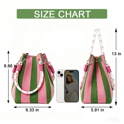 Boho Woven Bucket Bag – Lightweight Crochet Shoulder Bag