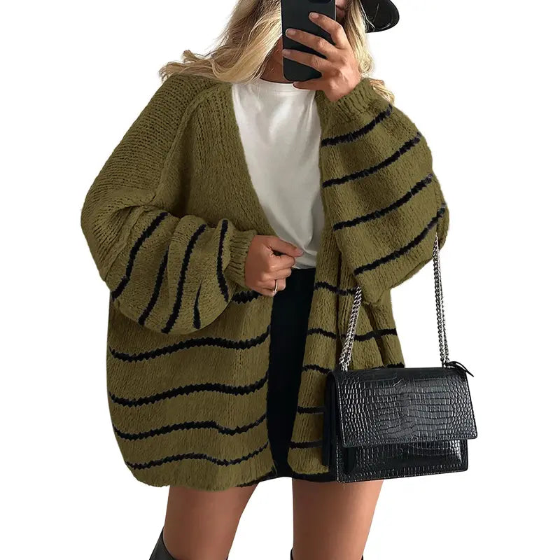 Women's Oversized Open-Front Knit Cardigan
