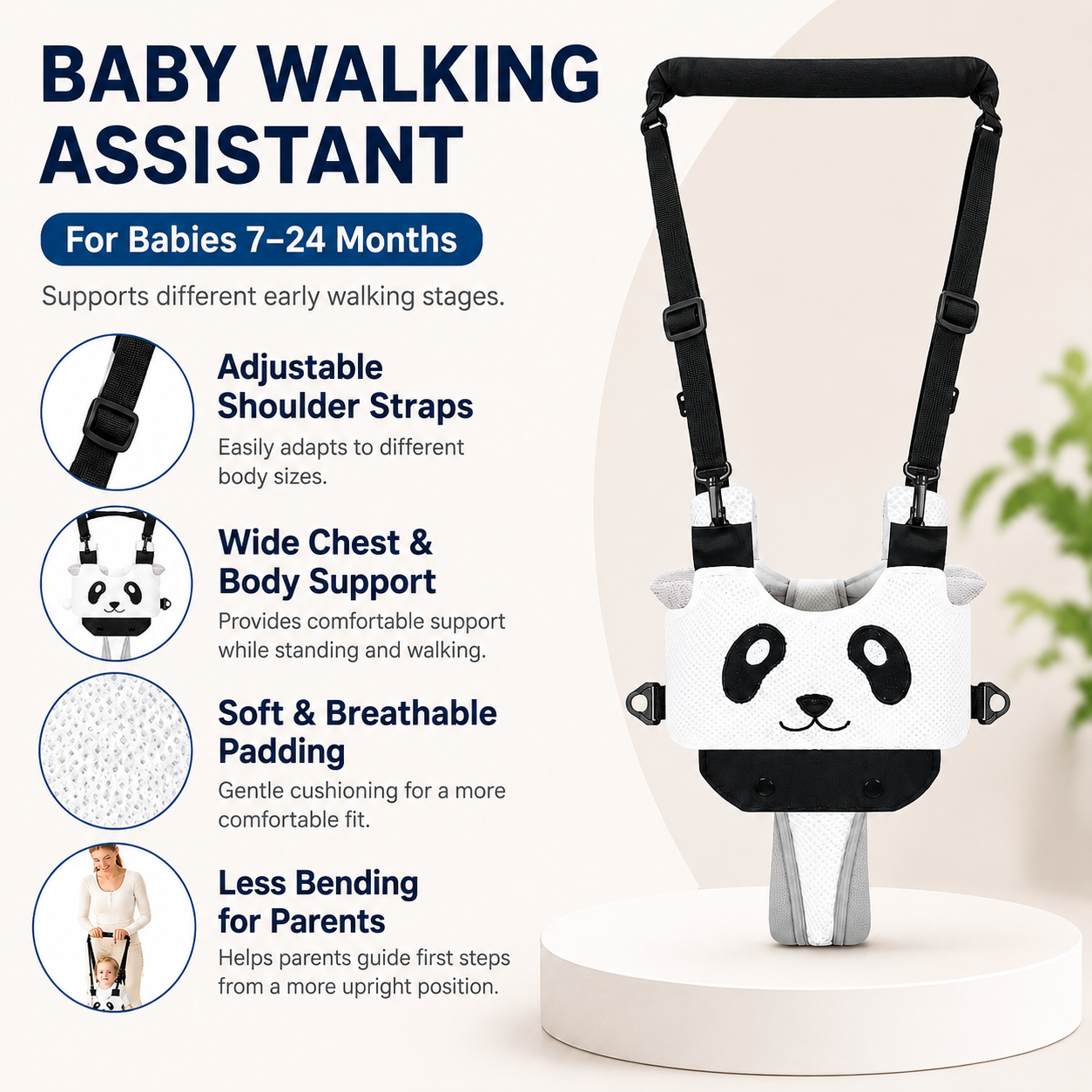 Adjustable Baby Walking Support Harness for 7–24 Months