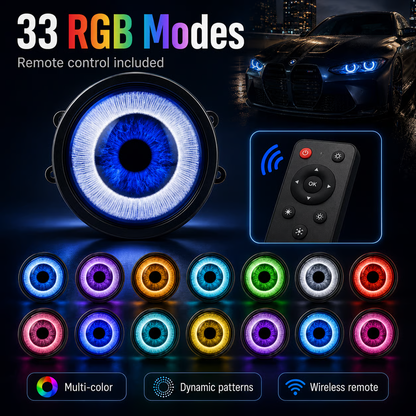 Demon Eye RGB LED Headlight Kit with 33+ Color Modes