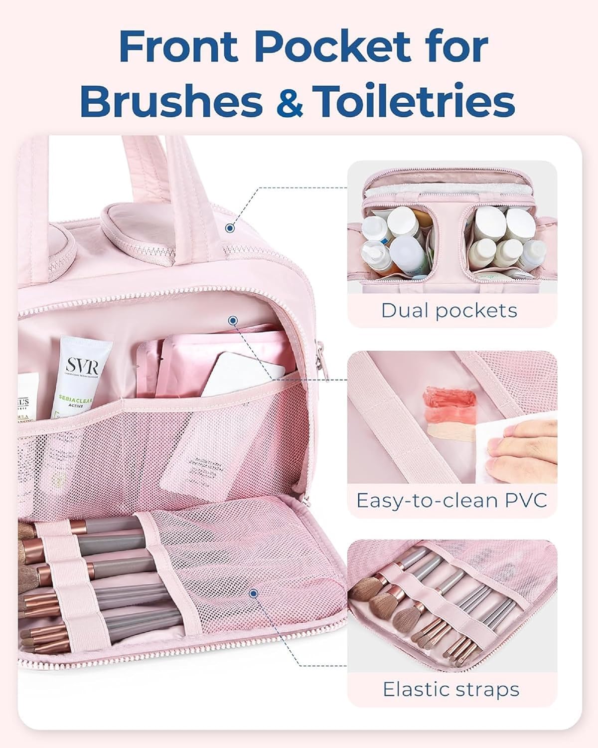 Large Capacity Double-Open Cosmetic Bag