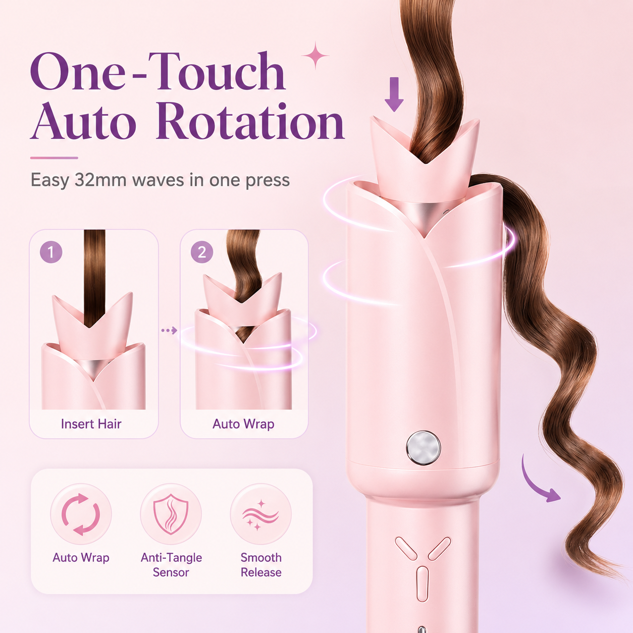 32mm Wireless Automatic Wave Hair Curler