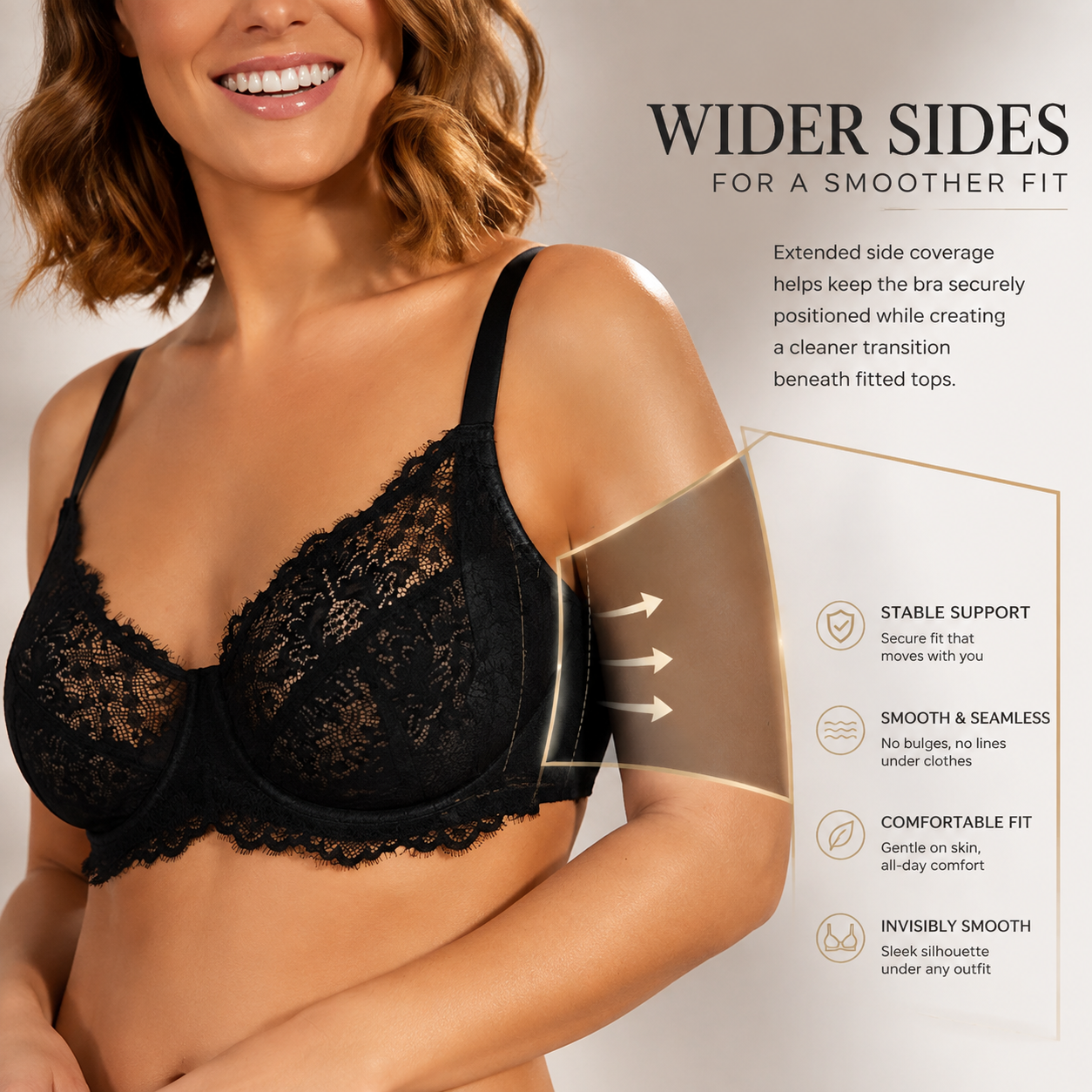 Women's Full Coverage Lace Support Bra