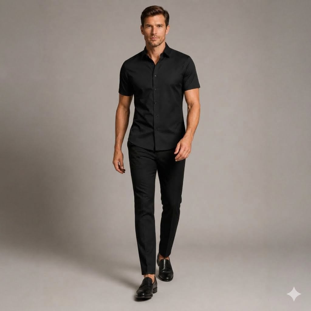Men's 4-Way Ultra-Stretch Short Sleeve Dress Shirt