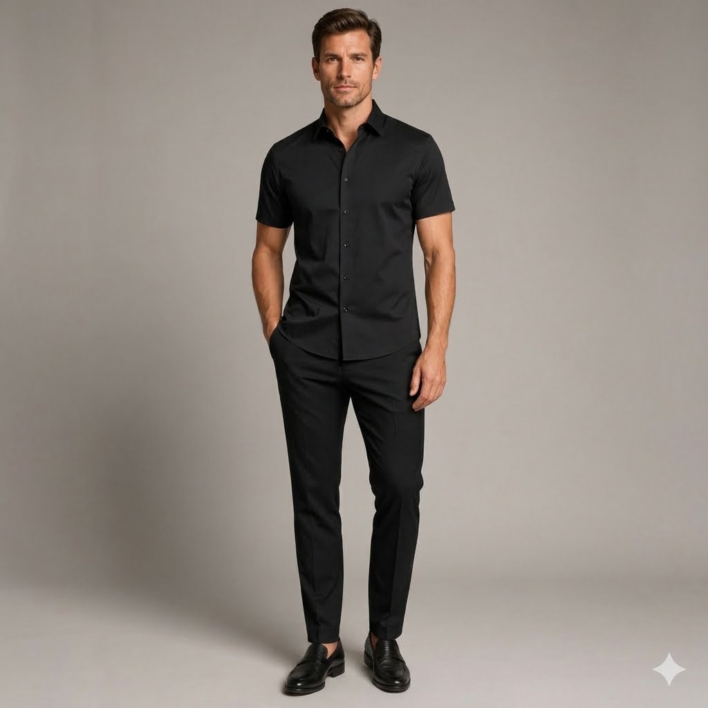Men's 4-Way Ultra-Stretch Short Sleeve Dress Shirt