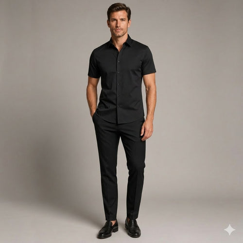 Men's 4-Way Ultra-Stretch Short Sleeve Dress Shirt
