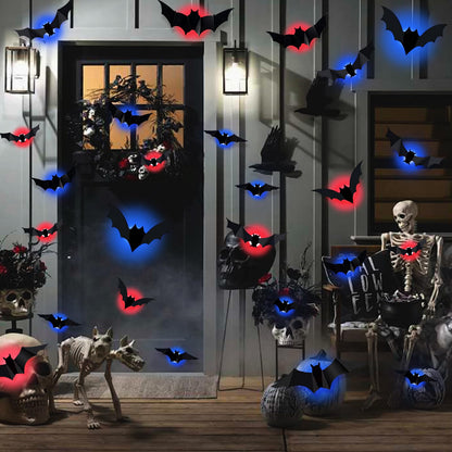 3D Light-Up LED Flying Bats Wall Decor