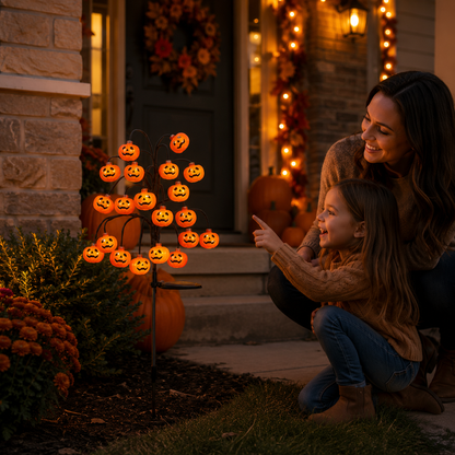 Solar Pumpkin Branch Stake Lights (20 LED)