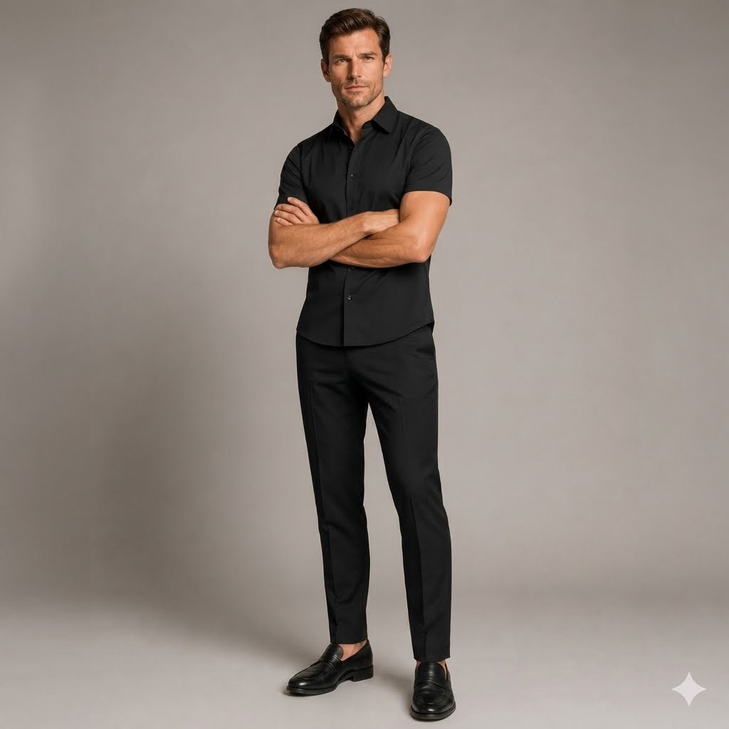 Men's 4-Way Ultra-Stretch Short Sleeve Dress Shirt