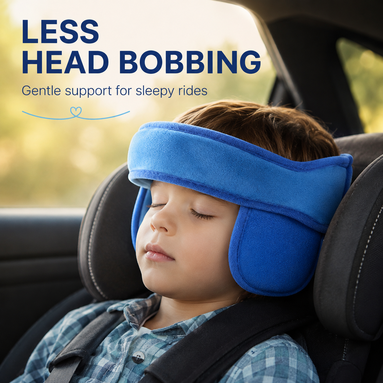 Child car seat headrest sleep support belt