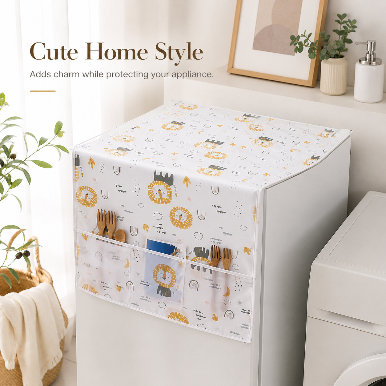 Dust cover for household appliances with storage bag