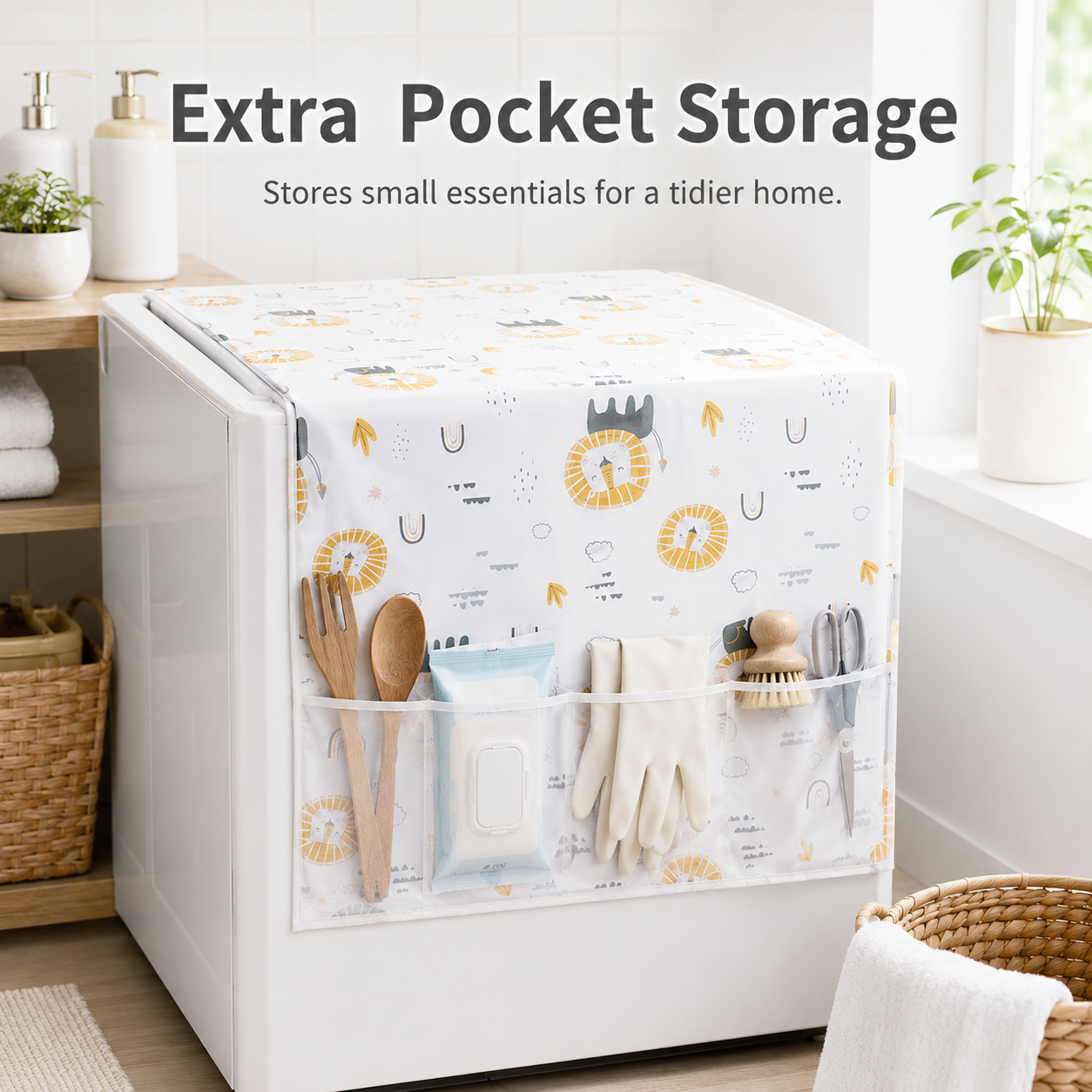 Dust cover for household appliances with storage bag