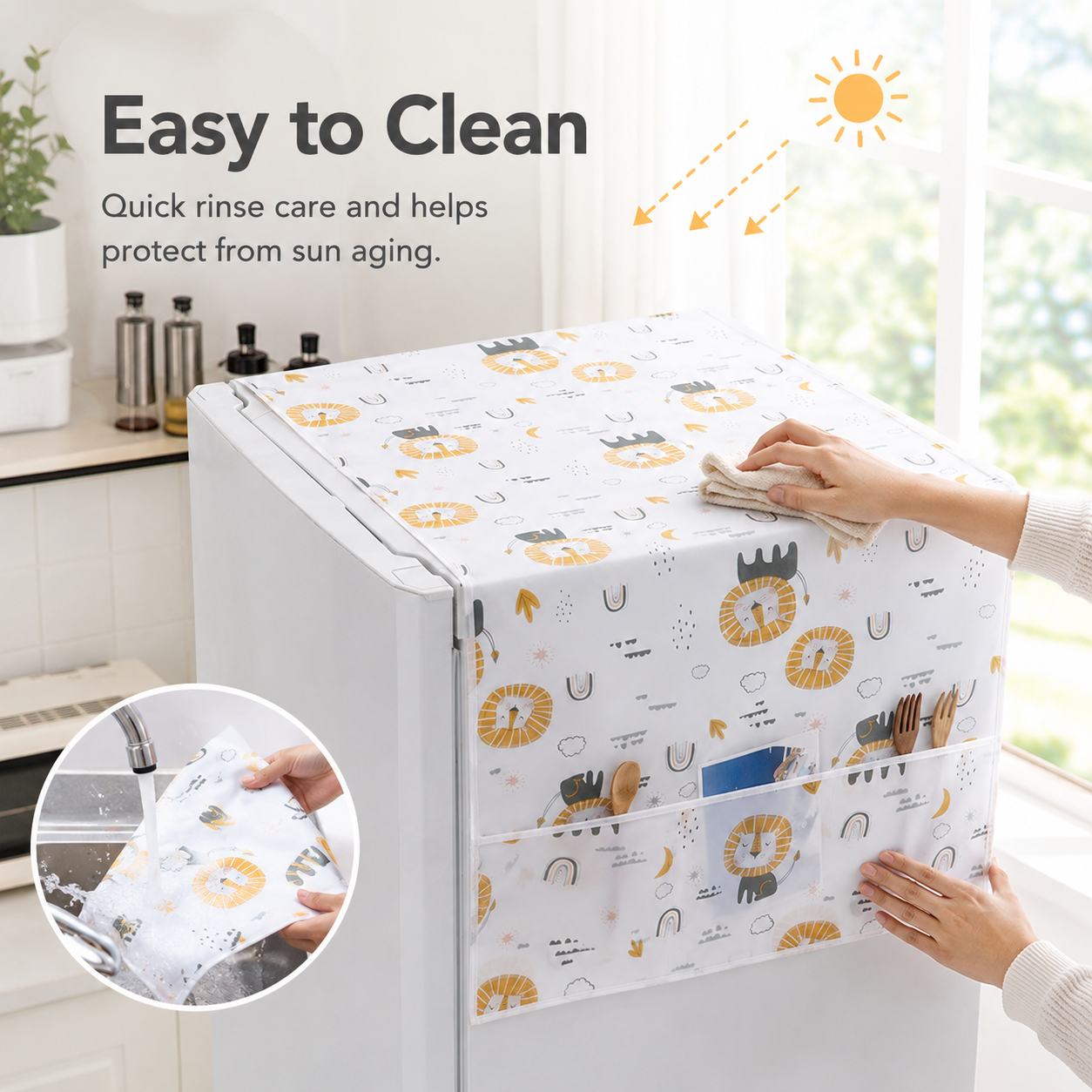 Dust cover for household appliances with storage bag