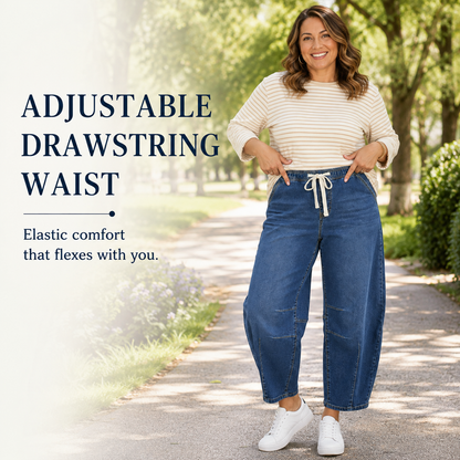 Women's high-waisted stretch wide-leg jeans