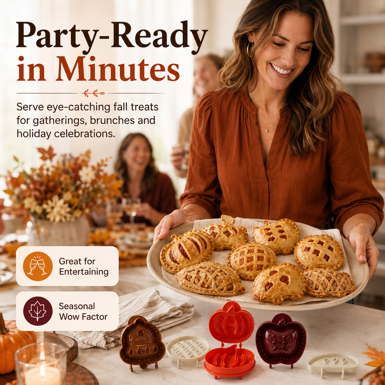 6 Pack Hand Pie Molds – Dough Presser for Mini Pocket Pies Baking