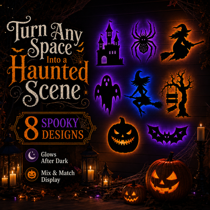 Halloween LED wall stickers – dazzling light effects create a spooky atmosphere