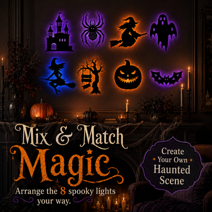 Halloween LED wall stickers – dazzling light effects create a spooky atmosphere