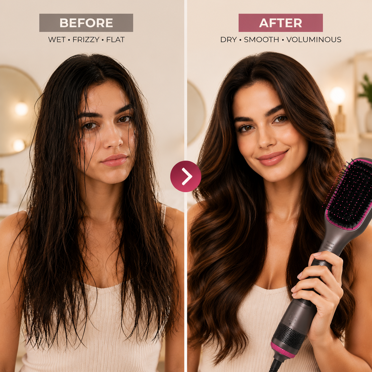 One-Step Hot Air Brush Styler - Dry, Smooth & Volumize Hair Effortlessly