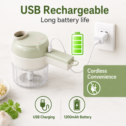 USB rechargeable handheld food processor, portable food processing tool
