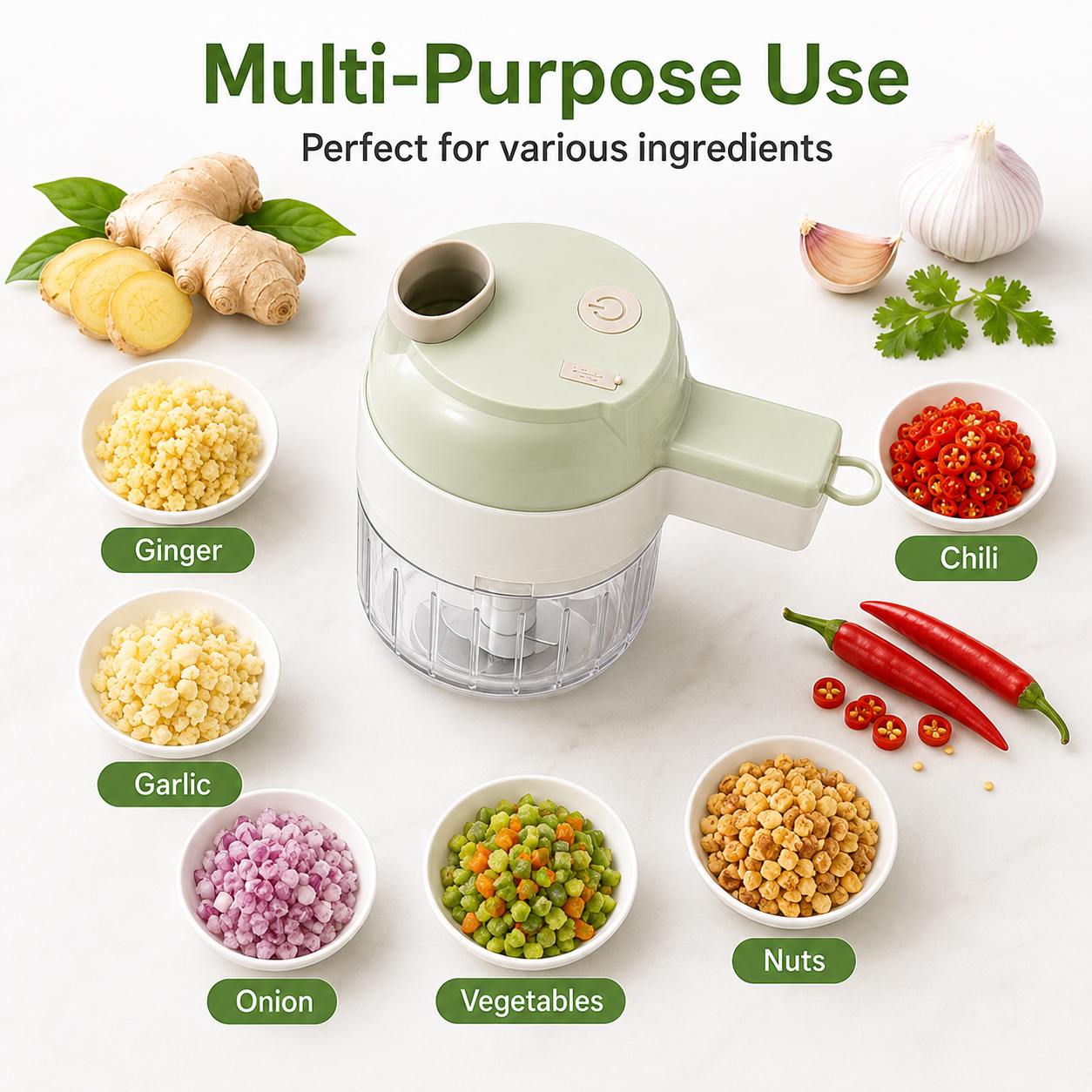 USB rechargeable handheld food processor, portable food processing tool