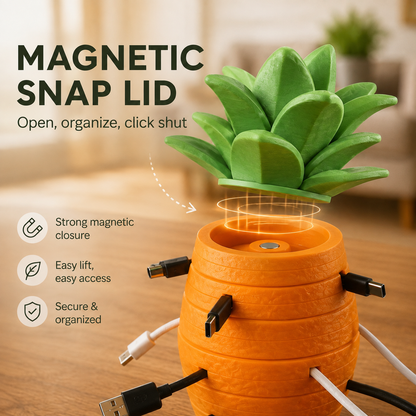 Pine tree-shaped charging cable organizer – creating a tidy desktop