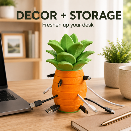Pine tree-shaped charging cable organizer – creating a tidy desktop