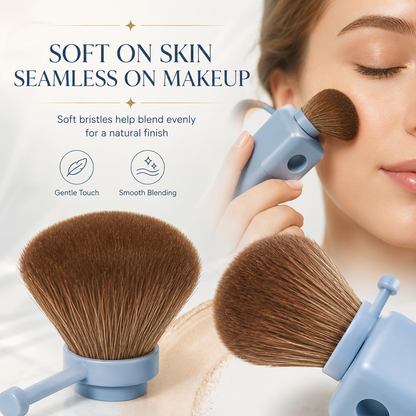4-in-1 Portable Makeup Brush Set with Interchangeable Heads