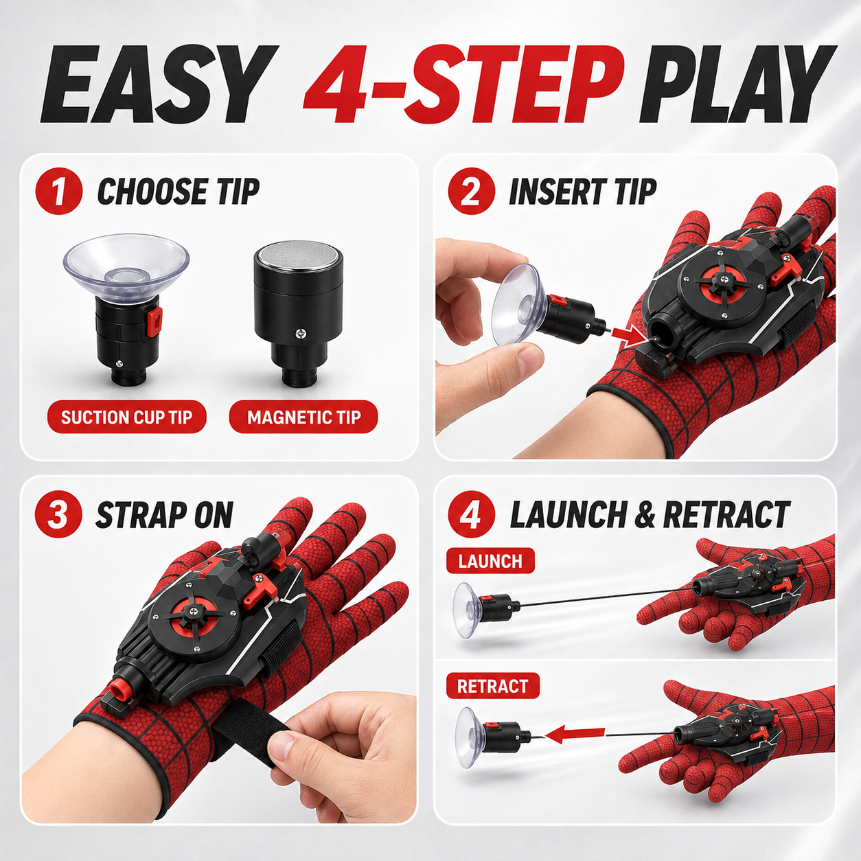 Electric Spider Web Launcher Toy - Automatic Rebound, Dual Heads Replaceable