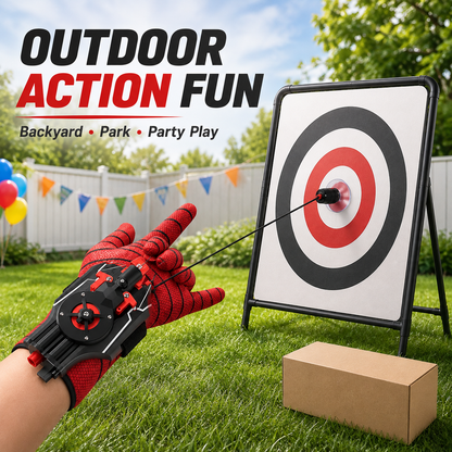 Electric Spider Web Launcher Toy - Automatic Rebound, Dual Heads Replaceable