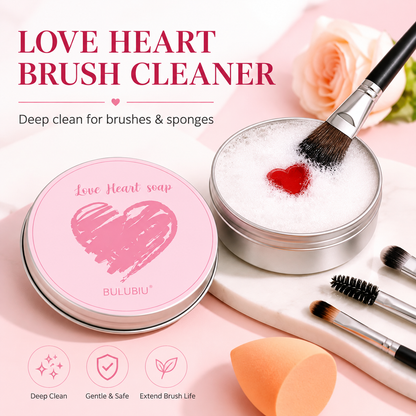 Heart-shaped makeup brush cleaning soap