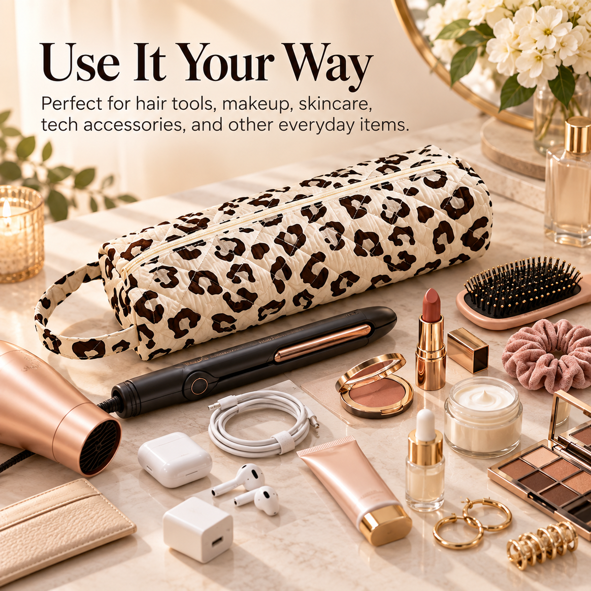 Multifunctional Portable Large-Capacity Zippered Toiletries Storage Bag